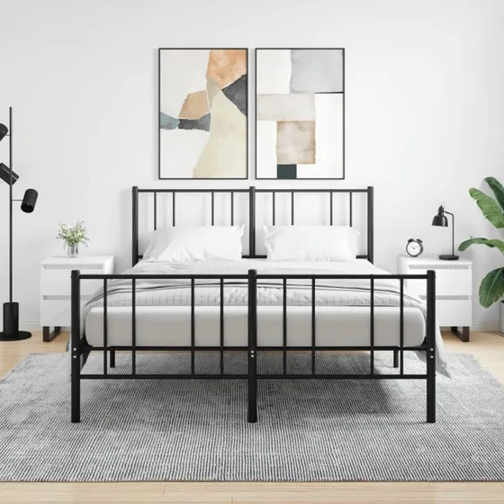 Sengeborde 2 stk. 40x35x50 cm hvidt konstrueret træ