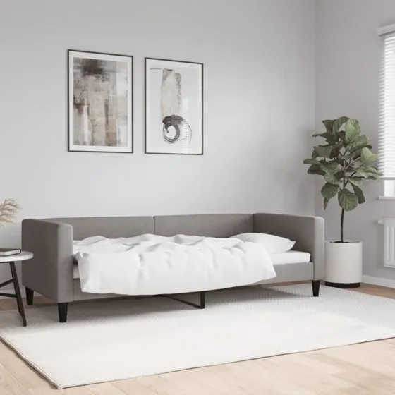 Daybed 80x200 cm i gråbrunt stof – 2-i-1 sovesofa