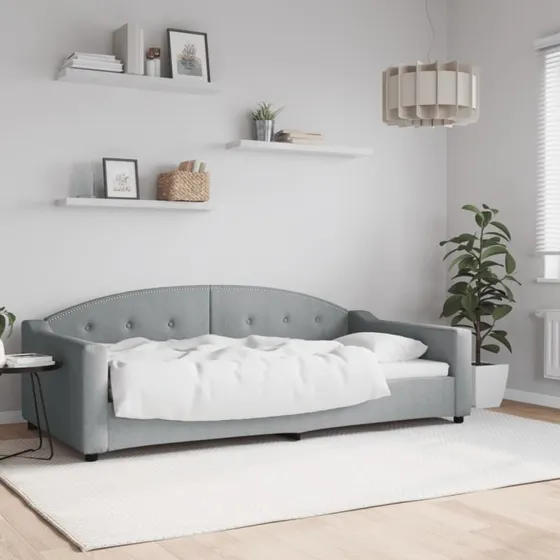 Daybed 100x200 cm stof lysegrå – 2-i-1 sovesofa