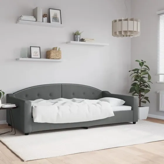 Daybed 100x200 cm stof mørkegrå – 2-i-1 sovesofa