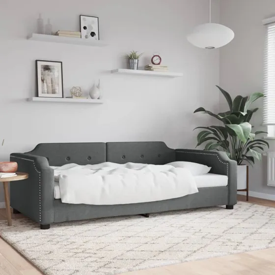 Daybed 100x200 cm stof mørkegrå