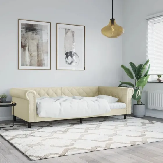 Daybed 100x200 cm i kunstlæder - creme
