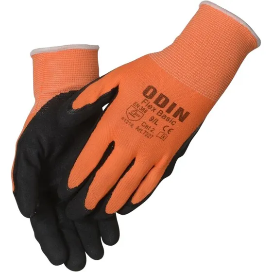 ODIN Basic fingerdyppet nitrilhandske orange str. 9/L - 12 stk