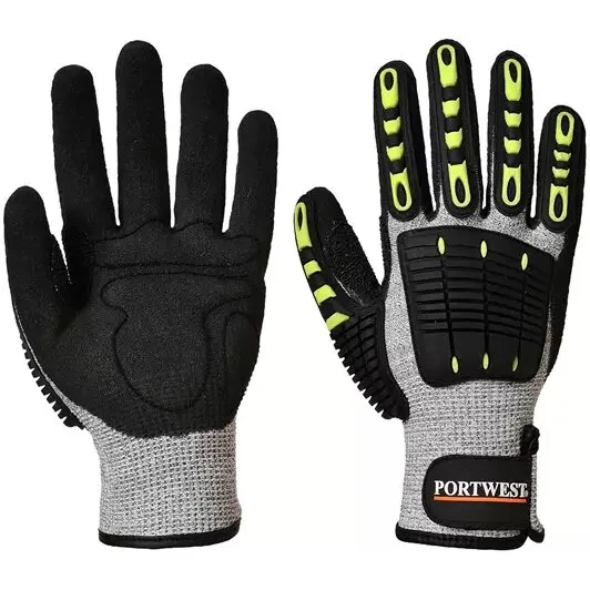 Portwest A722 slag- & skærefast handske Cut C, Sort/Grå