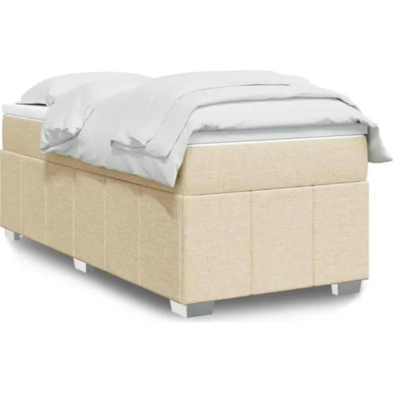 Kontinentalseng med madras 80x200 cm - creme stof