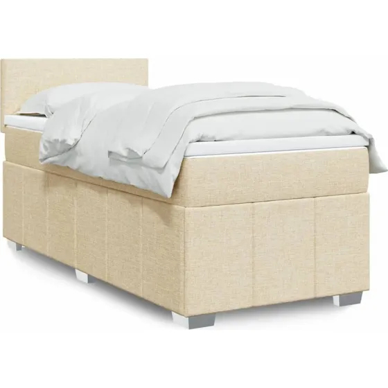 Kontinentalseng 80x200 cm med madras - creme stof