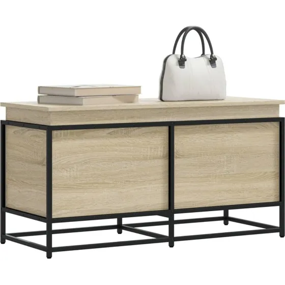 Opbevaringsboks med låg 100x40x51,5 cm, Sonoma-eg