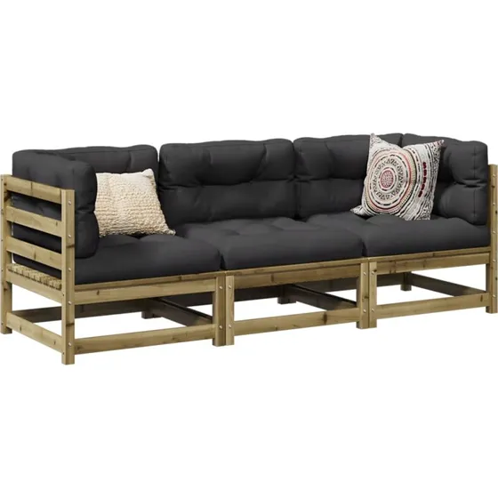 Sofasæt til haven i imprægneret fyrretræ, 3 dele