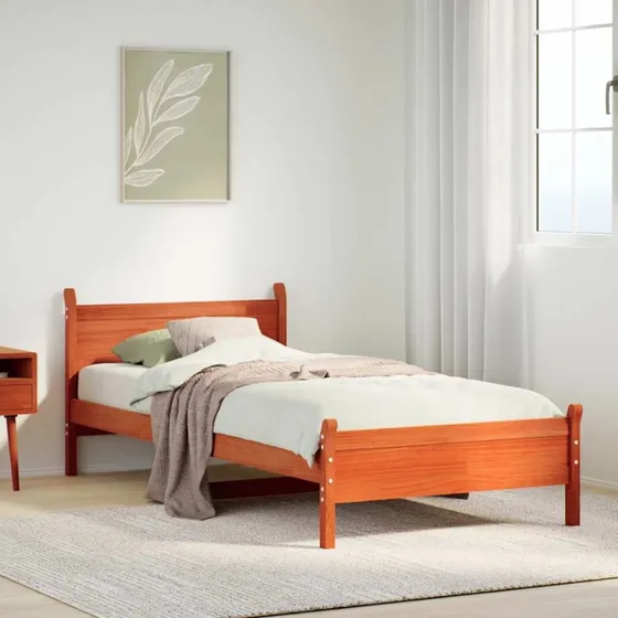 Sengeramme i massivt fyrretræ 100x200 cm – gyldenbrun