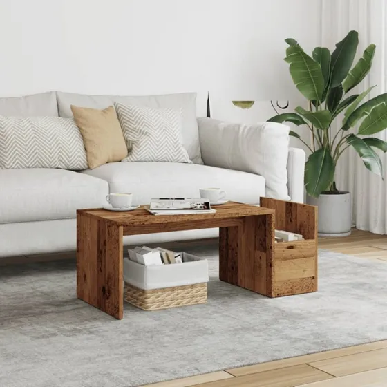 Sofabord 90x45x35 cm i antikt konstrueret træ