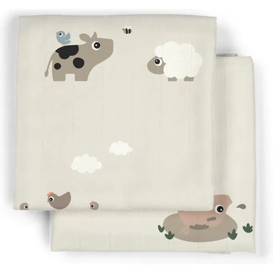 Done by Deer Stofble 2-pak Tiny Farm Sand 65 x 65 cm