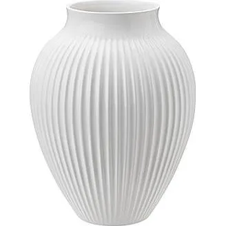 Knabstrup Keramik riflet vase 20 cm – hvid