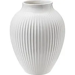 Knabstrup vase riflet 12,5 cm  hvid