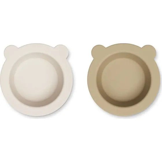 Liewood Peony Skridsikker Skål 2-pak Ø16 Sandy/Oat