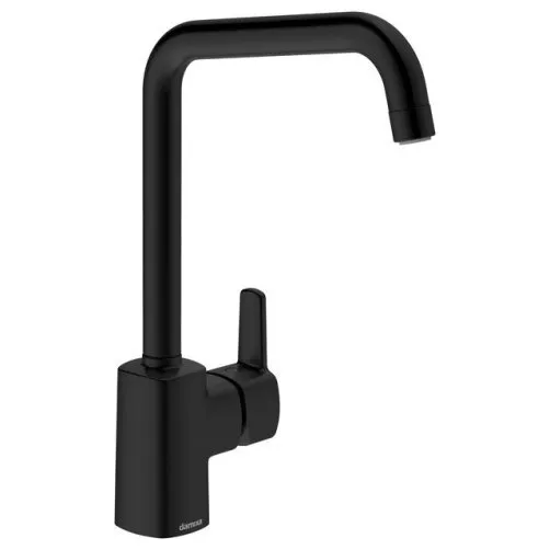 Damixa Pine køkkenarmatur høj G-tud mat sort, 8 l/min (RubClean)