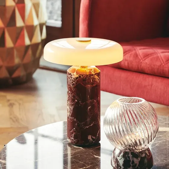 Design By Us Trip bordlampe 17x21 burgundy-opal marmor