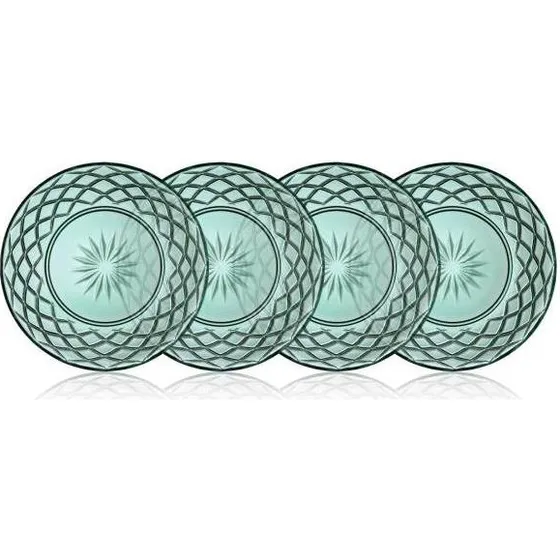 Lyngby Glas Sorrento Glastallerken Ø21 cm 4-pak - Grøn