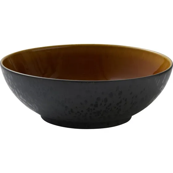 Bitz salatskål Ø30 cm - Sort/Rav (stentøj)