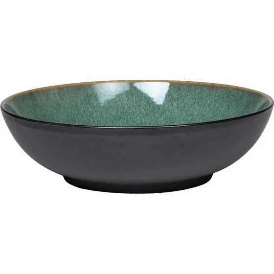 Bitz salatskål Ø24 cm - sort/grøn (stentøj)