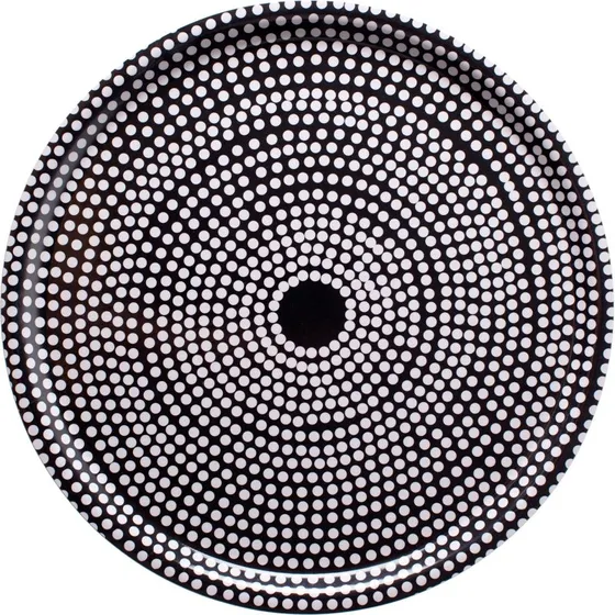 Marimekko Fokus rund bakke 46 cm  sort/hvid