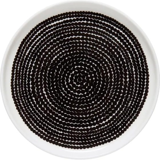 Marimekko Rsymatto tallerken 13,5 cm - sort/hvid