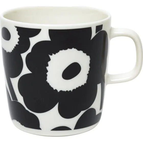 Marimekko Unikko krus 40 cl, hvid/sort