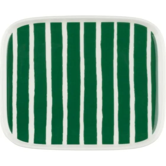 Marimekko Oiva Piccolo tallerken 12x15 cm hvid/grn