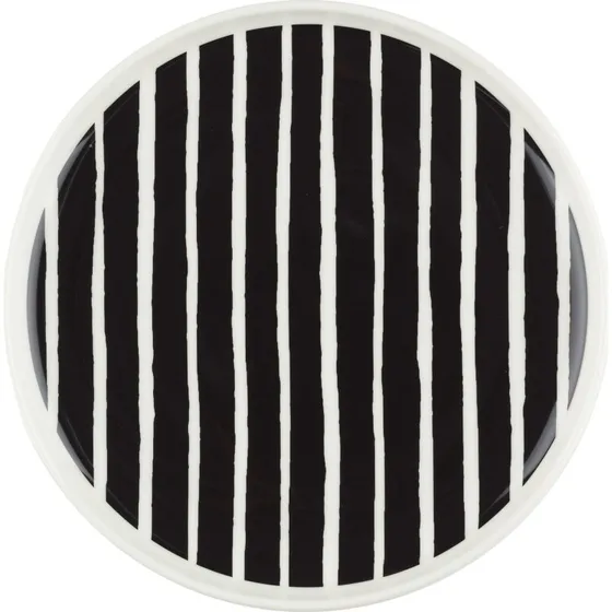 Marimekko Oiva Piccolo tallerken 20 cm - hvid/sort
