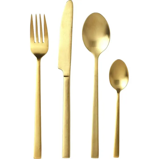 Bitz bestikst 16 dele  messing/guld