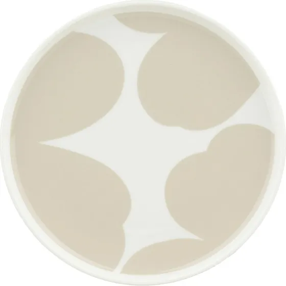 Marimekko Iso Unikko tallerken 20 cm  hvid/beige
