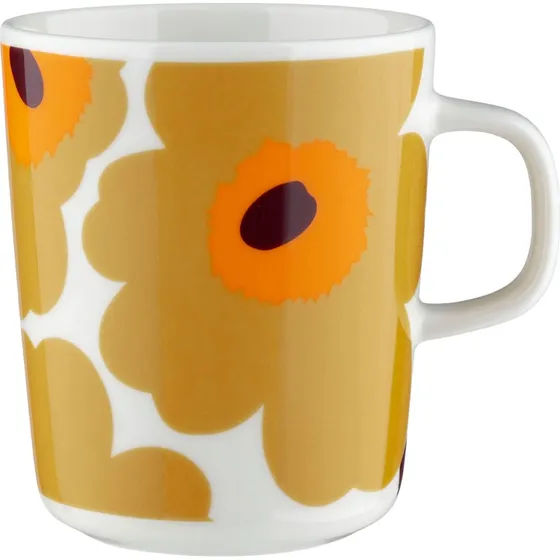 Marimekko Unikko krus 25 cl  hvid/karamel/orange