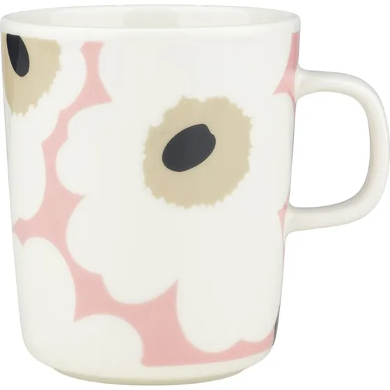 Marimekko Unikko krus 25 cl, offwhite/pink/sand/charcoal