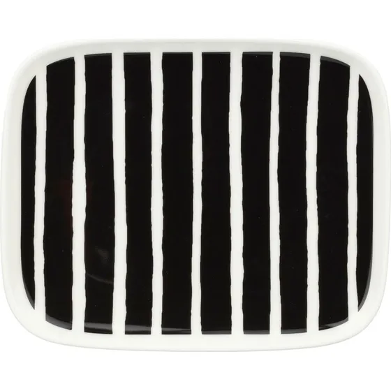 Marimekko Oiva Piccolo tallerken 12x15 cm – sort/hvid