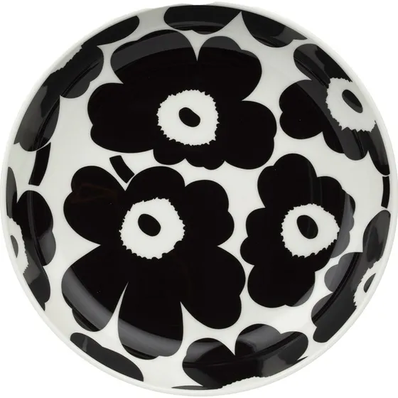 Marimekko Unikko dyb tallerken Ø20,5 cm, sort/hvid