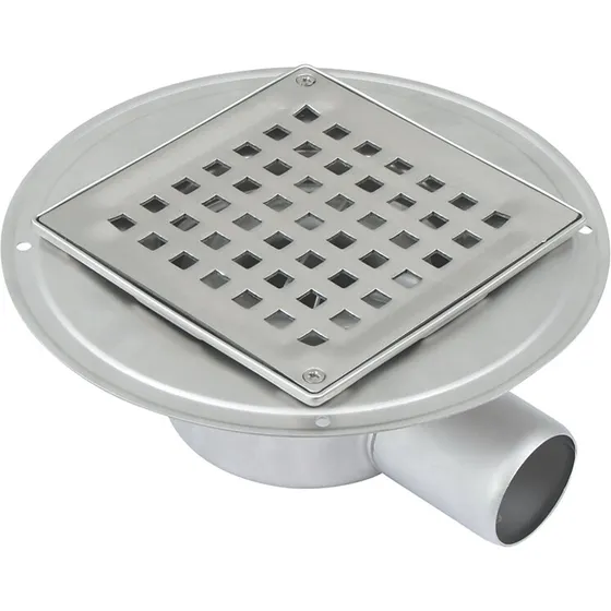 Blücher Square lavt gulvafløb Ø50 horisontal med smøremembran