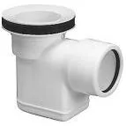 Purus bundventil Ø40/50x90mm med vandlås, hvid PP