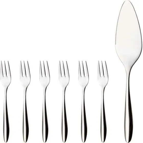 Hardanger Bestikk Lykke lagkagest 7 dele, rustfrit stl
