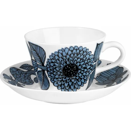 Gustavsberg Bl Aster kaffekop med underkop 15 cl