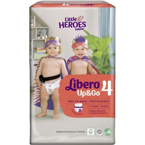 Libero Up&Go 4 buksebleer 7–11 kg, 42 stk