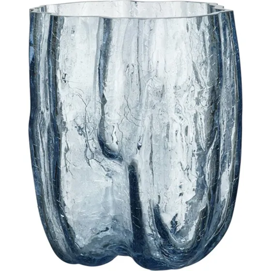 Kosta Boda Crackle vase 27 cm, cirkulært glas