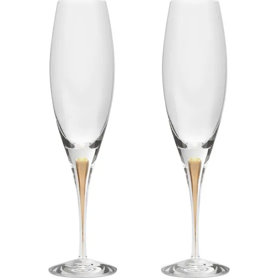 Orrefors Intermezzo Champagneglas 2-pak – Guld 26 cl