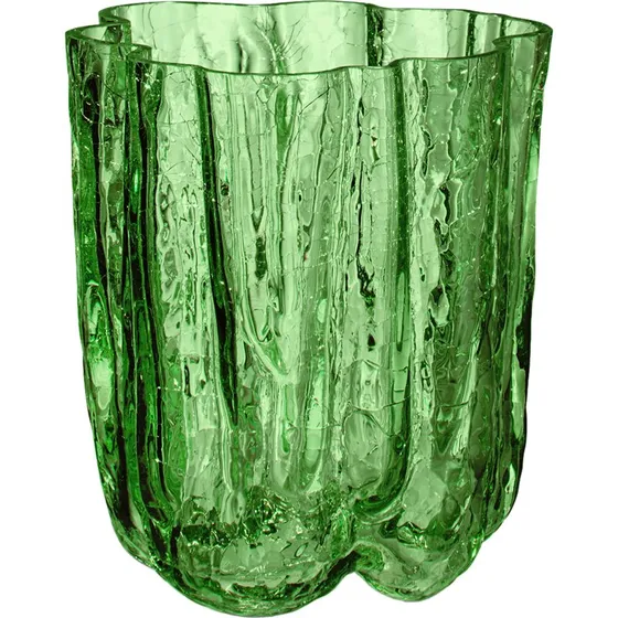 Kosta Boda Crackle Vase 12,1 cm - Mørkegrøn