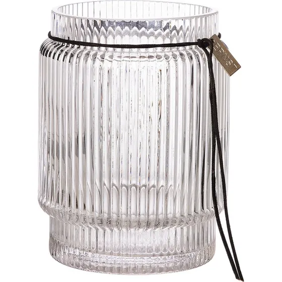 ERNST glasvase rillet klar 10,8 cm