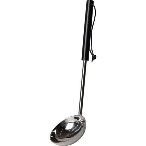 ERNST suppeske i metal med træhåndtag, sort