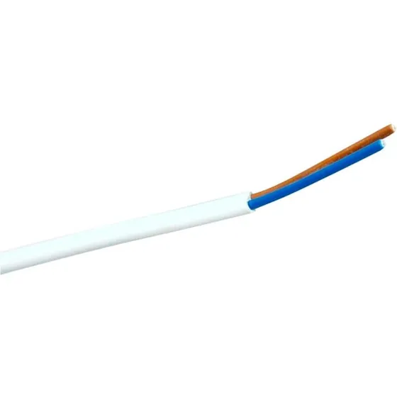 Universal rund lampeledning H03VV-F 2x0,75 mm² 25 m, hvid