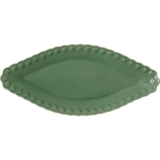 PotteryJo Tulipa ovalt serveringsfad 45x20 cm - Verona grøn