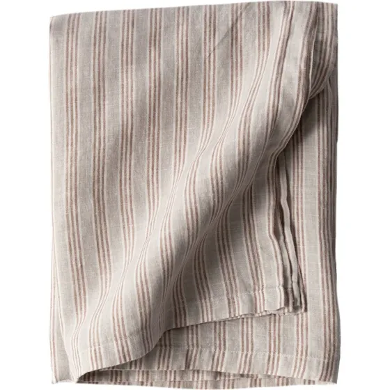 Tell Me More hørdug 145x270 cm – Hazelnut Stripe