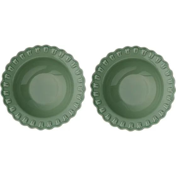 PotteryJo Tulipa dyb tallerken 23 cm, 2-pak - Verona grøn