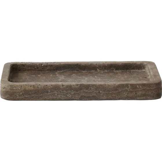 Travertin dekorationsbakke 25x13 cm – brun