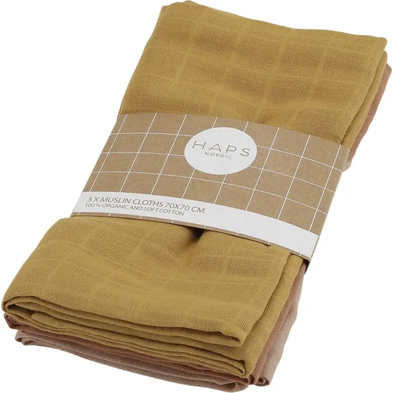 Sui Muslin Stofbleer 3-pak 70x70 cm – Warm